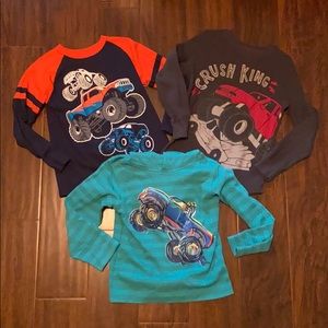 Boys Monster Truck Shirts, size 6.